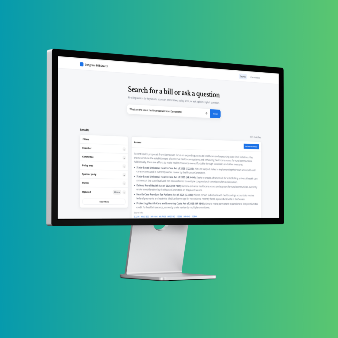 AI Hybrid Search of Legislative Data