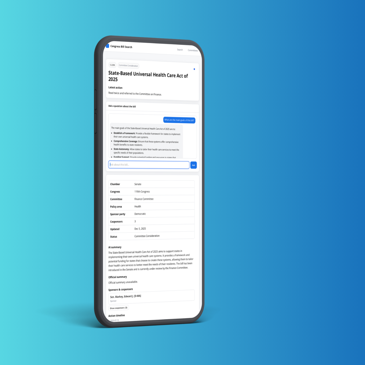 Phone Mockup of AI Search